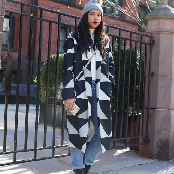 Mara Hoffman Color Block Neutral Car Coat small - Picture 8 of 17